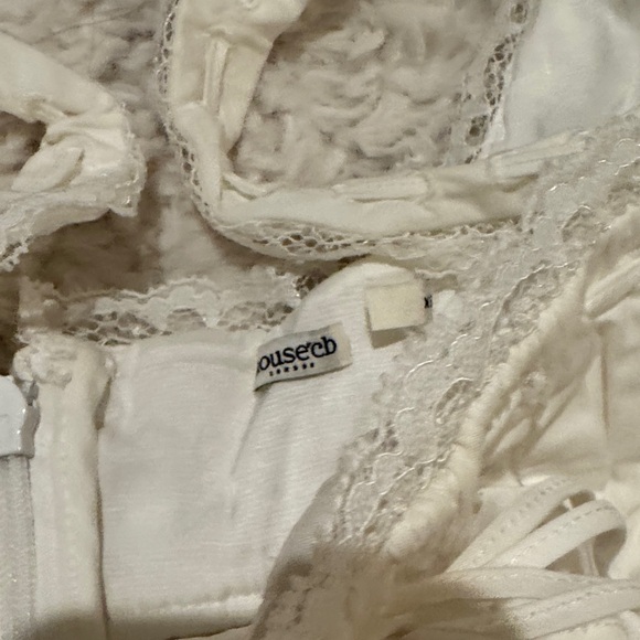 House of CB White Lace-Trim Mini Dress Tiffani mini dress xs - Picture 12 of 13